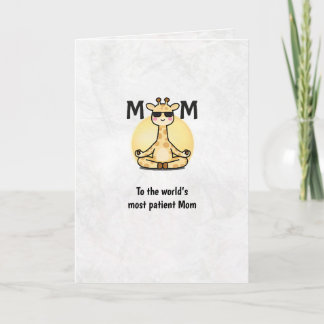 Thank You Mom Giraffe Yoga Mother’s Day Greeting Karte