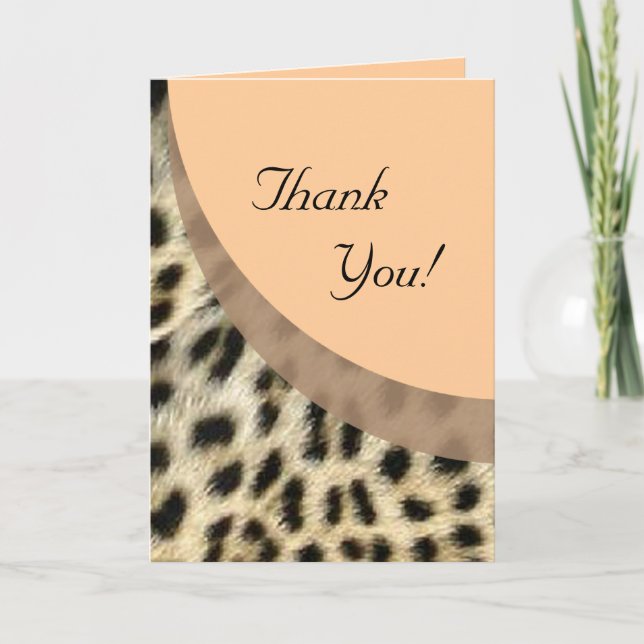 Thank You Note or Greeting Card Leopard Print Dankeskarte (Vorderseite)