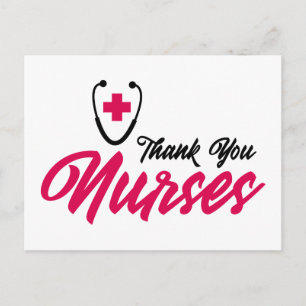 Thank You Nurses   Pink Postkarte