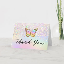 thank you pastel butterfly karte