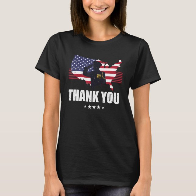 Thank You Patriotic Veteran Memorial Day 4th Of Ju T-Shirt (Vorderseite)