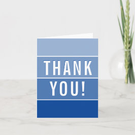 THANK YOU PHOTO CARD modern ombre royal blue Dankeskarte