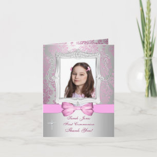 Thank You photo girl Communion Dankeskarte