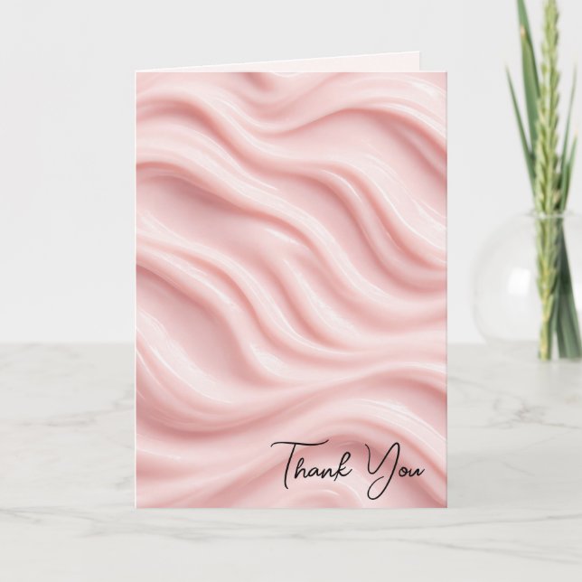 Thank You Pink Cream Abstract Design Karte (Vorderseite)
