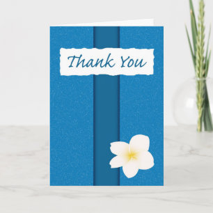 Thank You: Plumeria over Blue Dankeskarte