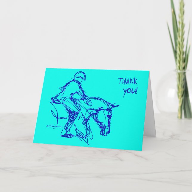 Thank You Pony! Card- Aqua Dankeskarte (Vorderseite)