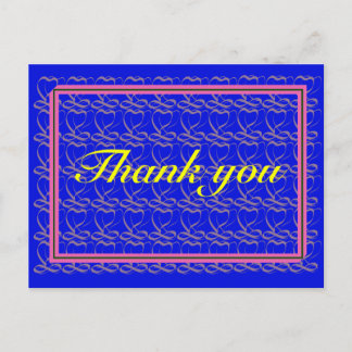 Thank you ~ribbon heart blue~ postkarte