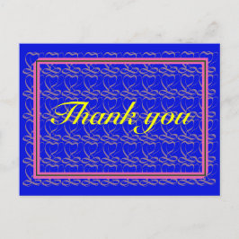 Thank you ~ribbon heart blue~ postkarte