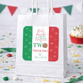 Thank You Second Birthday Party Italian Meatball Quadratischer Aufkleber