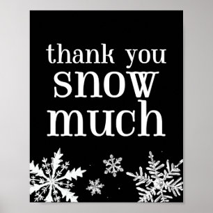 Thank You Snow Much Snowflake Party Sign Poster