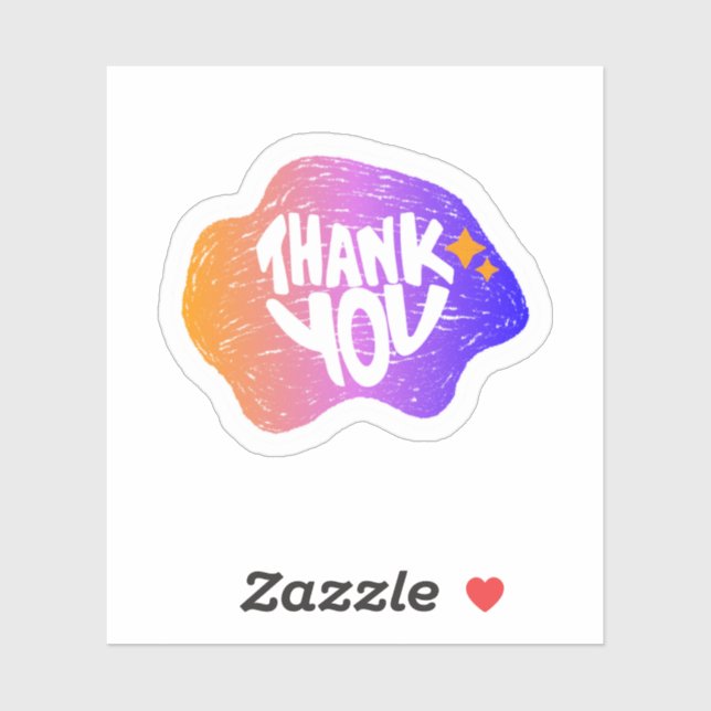  Thank You Sticker – Hand Lettering Gradient Style (Blatt)