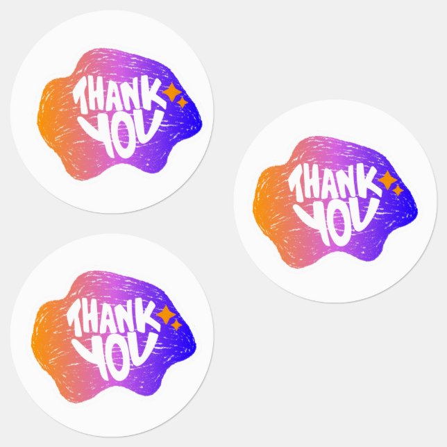 Thank You Sticker – Hand Lettering Gradient Style (Gruppe)