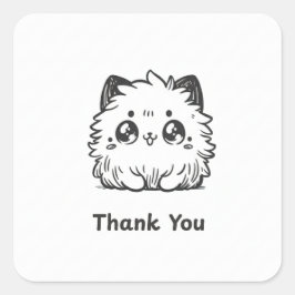 'Thank you sticker' Quadratischer Aufkleber