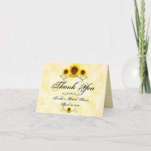 Thank you Sunflower Bridal Shower Card Dankeskarte