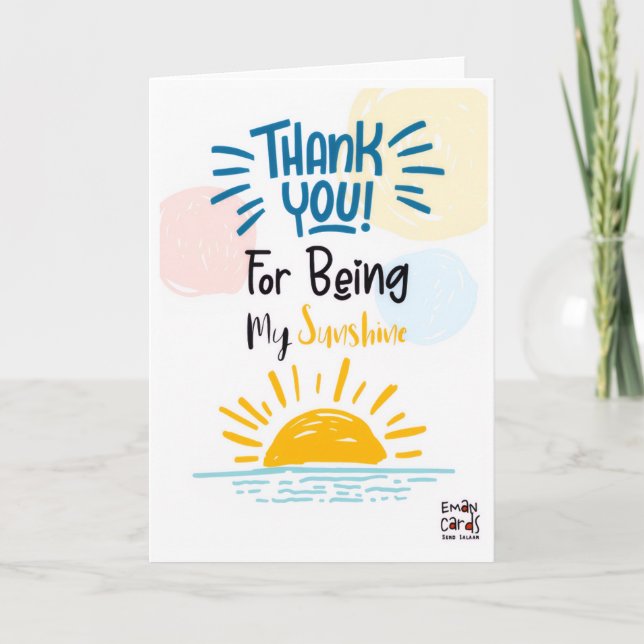 Thank you - Sunshine Karte (Vorderseite)