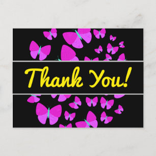 "Thank You!" + Swarm of Artistic Butterflies Postkarte