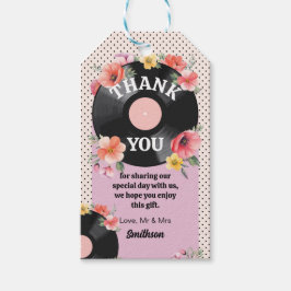 Thank you Tags Wedding Records Music Florals Geschenkanhänger