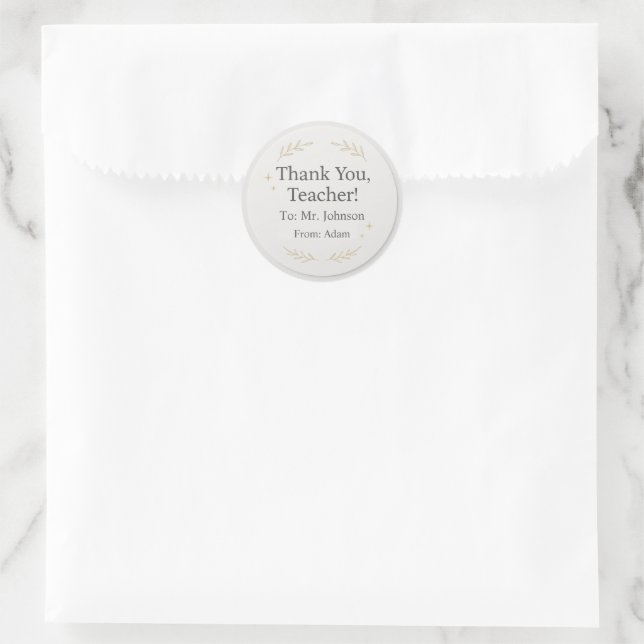 Thank You Teacher – Custom Name Sticker Gift (Tasche)