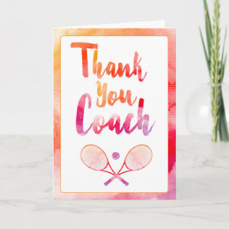 Thank You Tennis Coach Greeting Card Dankeskarte