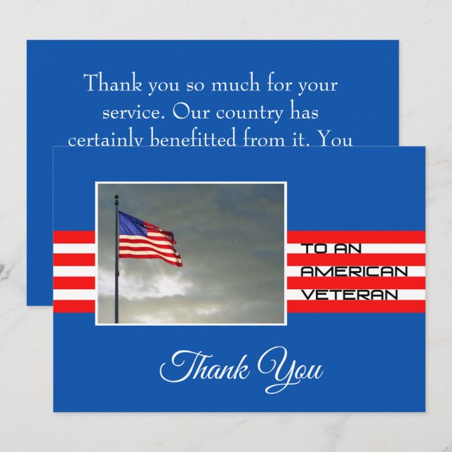 Thank You to an American Veteran Karte (Vorne/Hinten)