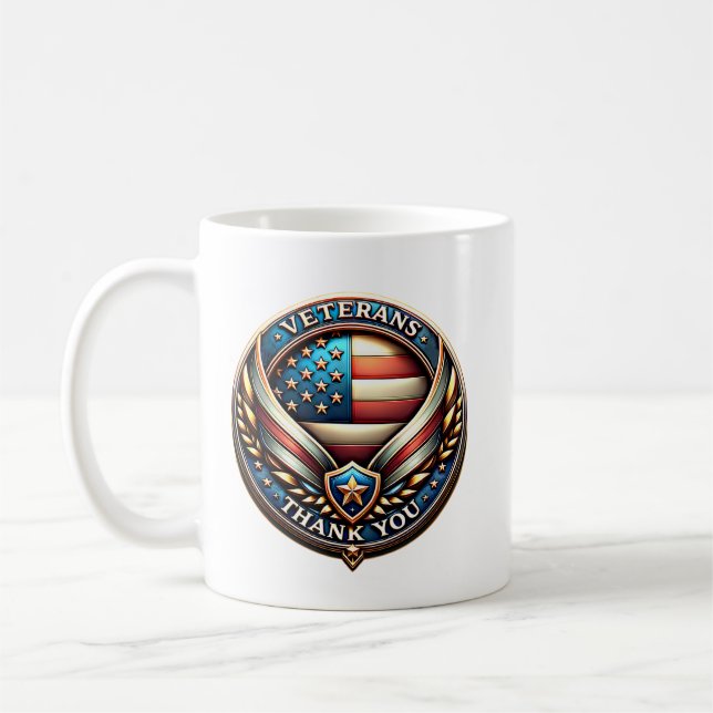 Thank You US Veterans Appreciation  Kaffeetasse (Links)
