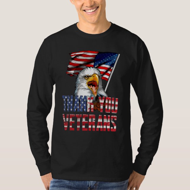 Thank You Veterans American Eagle US Flag for 4th  T-Shirt (Vorderseite)