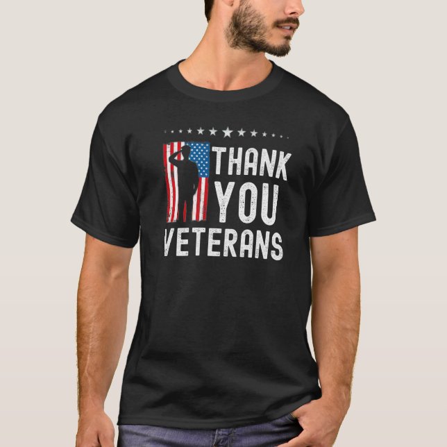 Thank You Veterans  American Flag Celebration T-Shirt (Vorderseite)