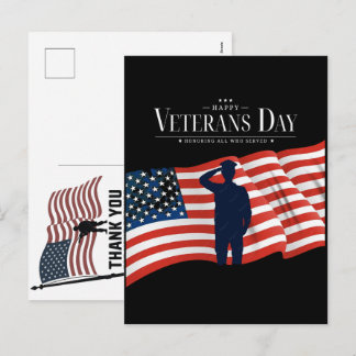 Thank You Veterans American Flag Memorial Day Feiertagspostkarte