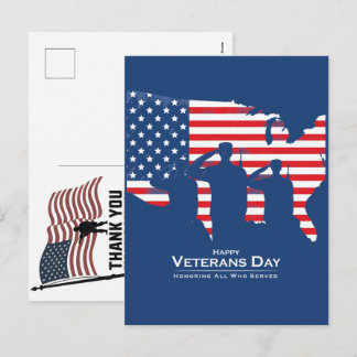 Thank You Veterans American Flag Memorial Day Feiertagspostkarte