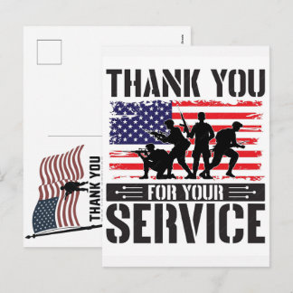 Thank You Veterans American Flag Memorial Day Feiertagspostkarte