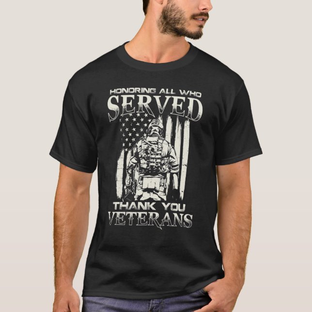 Thank You Veterans Honoring All Who Served T-Shirt (Vorderseite)