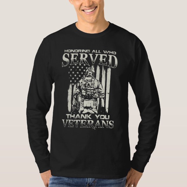 Thank You Veterans Honoring All Who Served T-Shirt (Vorderseite)