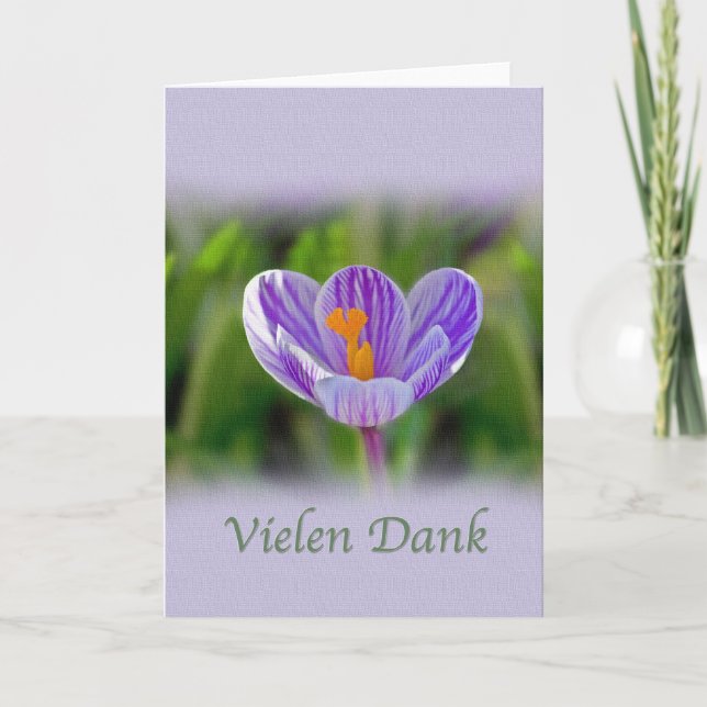 Thank you, Vielen Dank, German, Flowers Dankeskarte (Vorderseite)