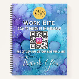 Thank You Watercolor Business Instagram Qr Code Notizbuch
