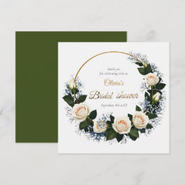 Thank You White Roses & Blue Baby’s Breath Dankeskarte