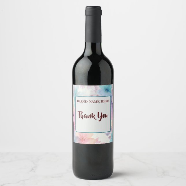 Thank You Wine Label – Elegant Appreciation Gift Weinetikett (Vorderseite)