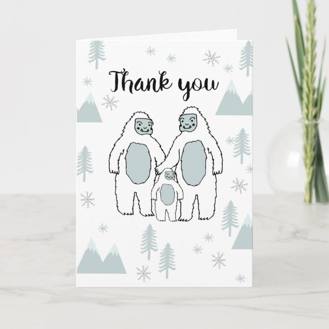 Thank You Yeti Baby Card by Andrea Lauren Dankeskarte (Vorderseite)