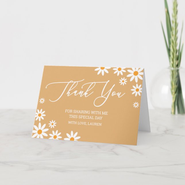 Thank yoy card boho Daisies  Dankeskarte (Vorderseite)