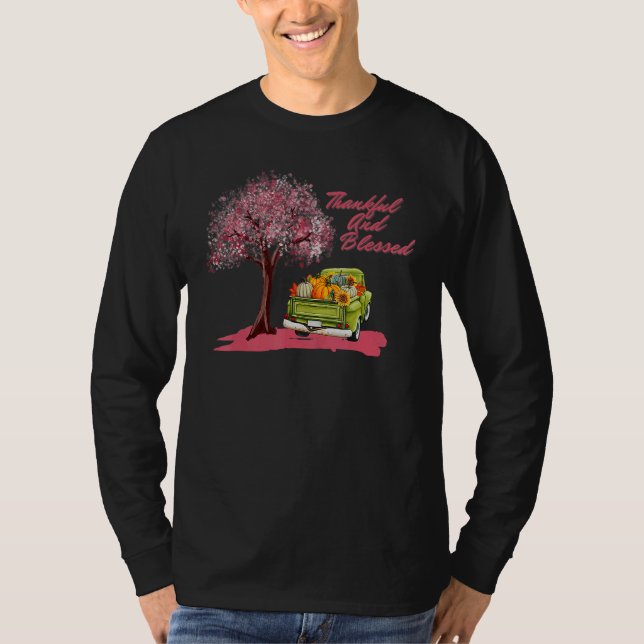 Thankful And Blessed Thanksgiving pumpkin and autu T-Shirt (Vorderseite)