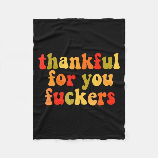 Thankful For You Forers Thanksgiving Happy Turkey  Fleecedecke (Vorderseite)