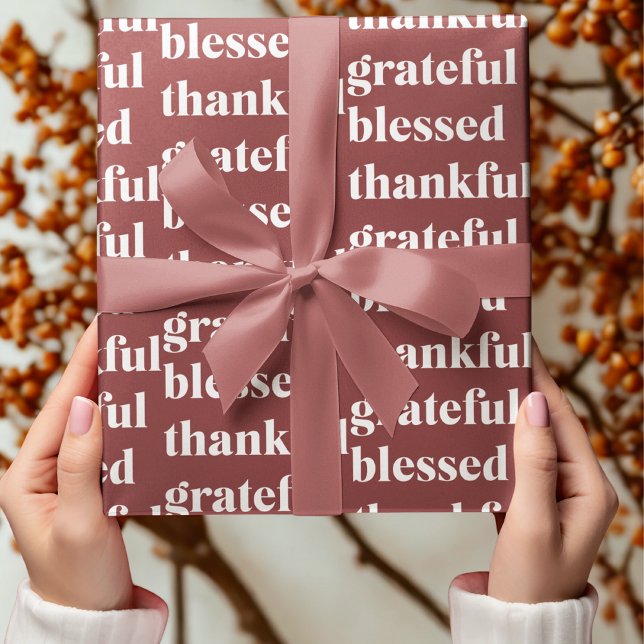 Thankful Grateful Blessed Autumn Geschenkpapier (Von Creator hochgeladen)