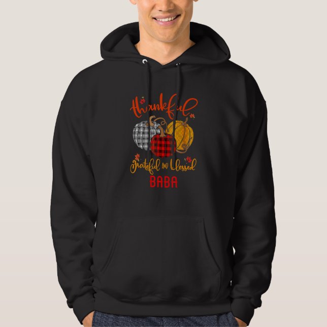 Thankful Grateful Blessed Baba Autumn Fall Pumpkin Hoodie (Vorderseite)