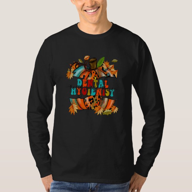 Thankful Grateful Blessed Dental Hygienist Pumpkin T-Shirt (Vorderseite)