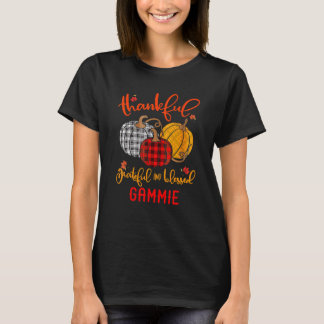 Thankful Grateful Blessed Gammie Autumn Fall Pumpk T-Shirt