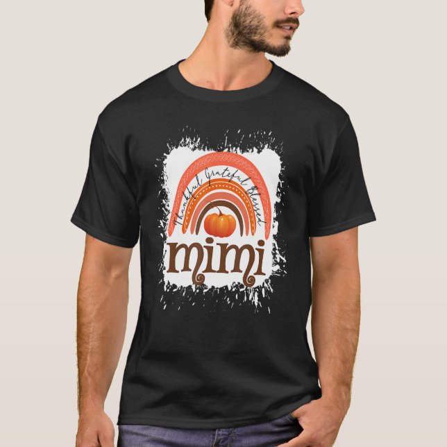 Thankful Grateful Blessed Mimi Fall Pumpkin Thanks T-Shirt (Vorderseite)