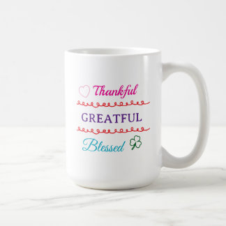 Thankful Grateful Blessed Mug | Faith Inspired Cof Kaffeetasse