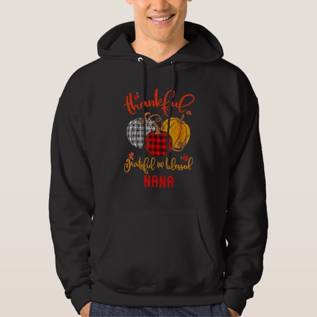Thankful Grateful Blessed Nana Autumn Fall Pumpkin Hoodie (Vorderseite)