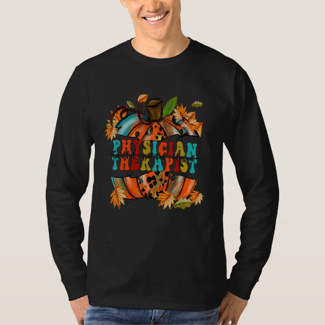 Thankful Grateful Blessed Physical Therapist Autum T-Shirt (Vorderseite)