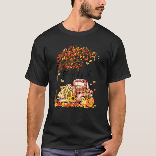 Thankful Grateful Blessed Pumpkin Truck Its Fall Y T-Shirt (Vorderseite)