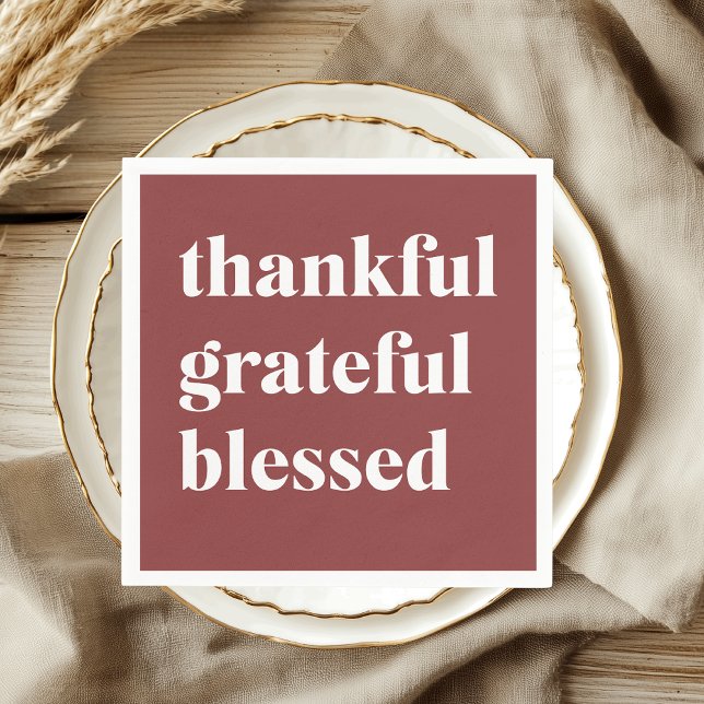 Thankful Grateful Blessed Serviette (Von Creator hochgeladen)